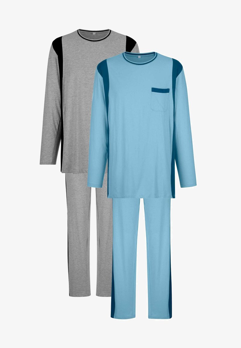  2ER PACK - Nachtwäsche Set - Grau Blau