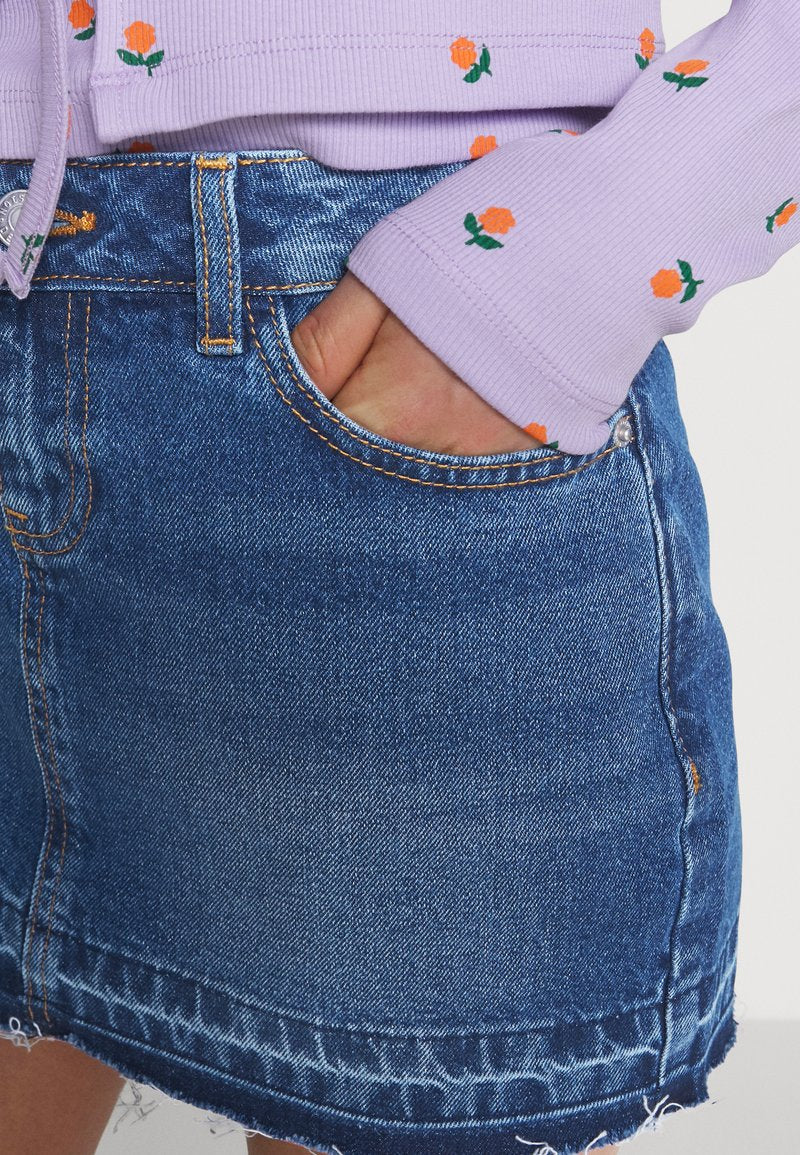 Noisy May Petite NMCARY MINI SKIRT - Jeansrock - Blue Denim