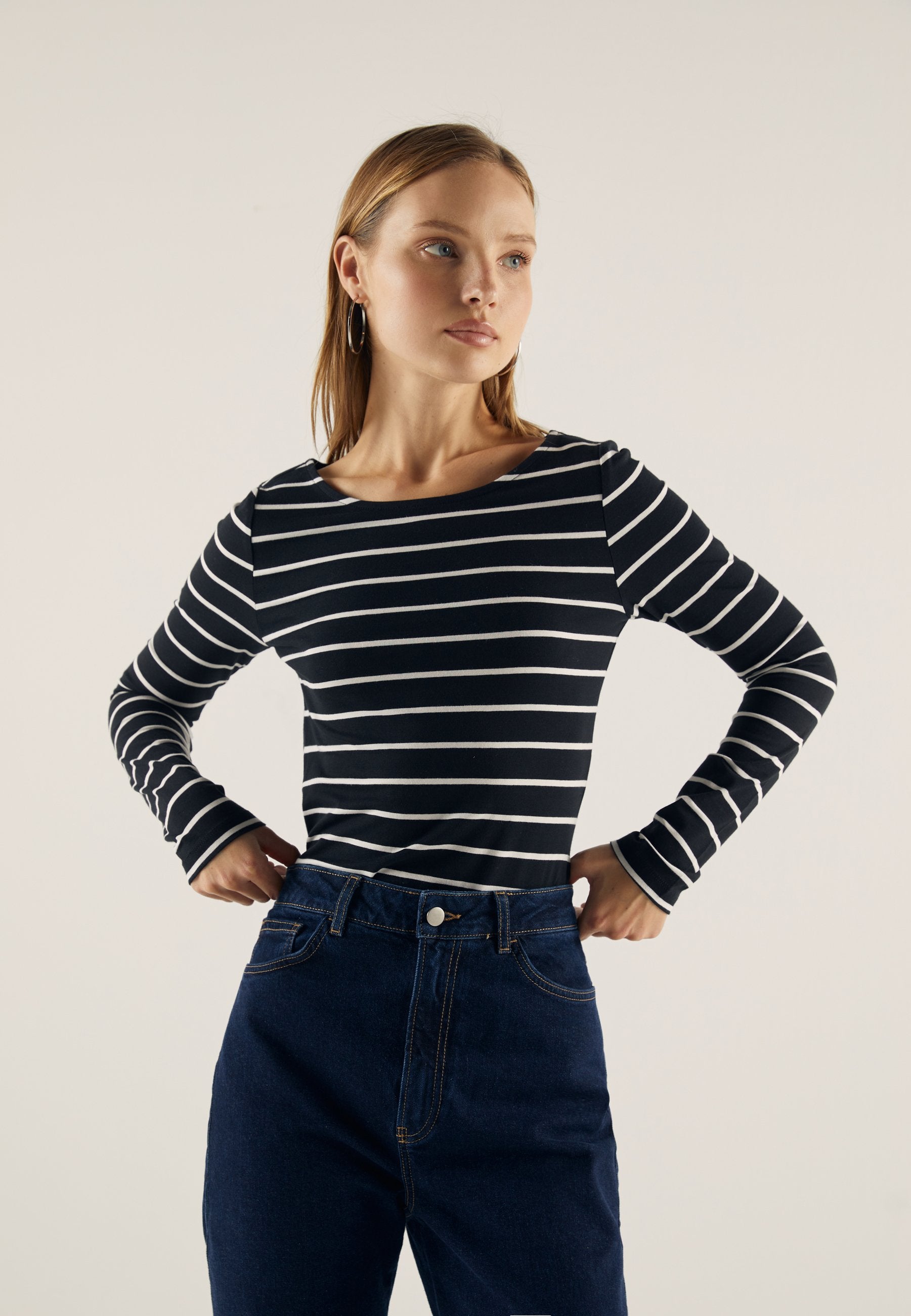 Anna Field 5 PACK - Long Sleeved Top - Black/off White/mottled Grey