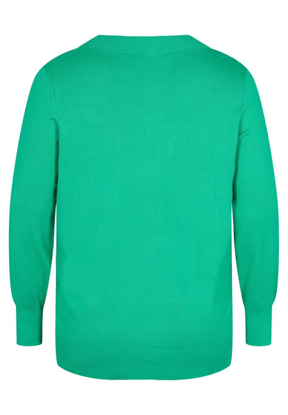 Zizzi WITH V NECKLINE - Strickpullover - Mint