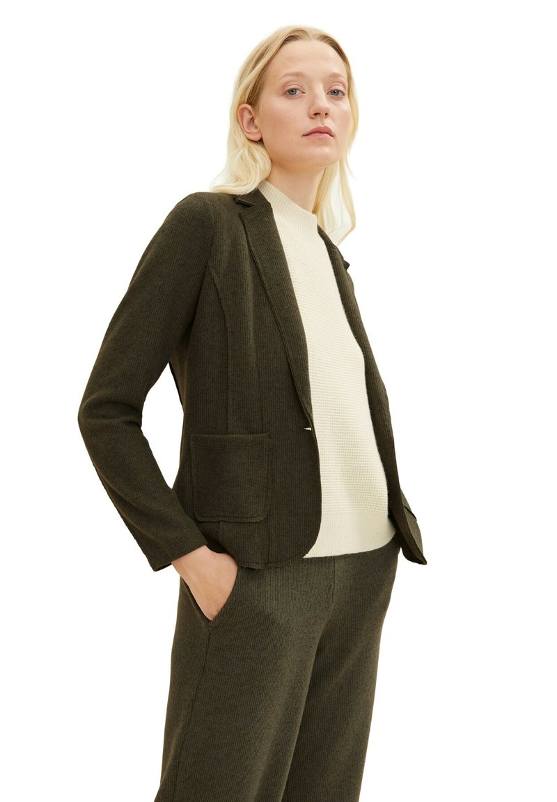 Tom Tailor Blazer - Tarmac Khaki Melange