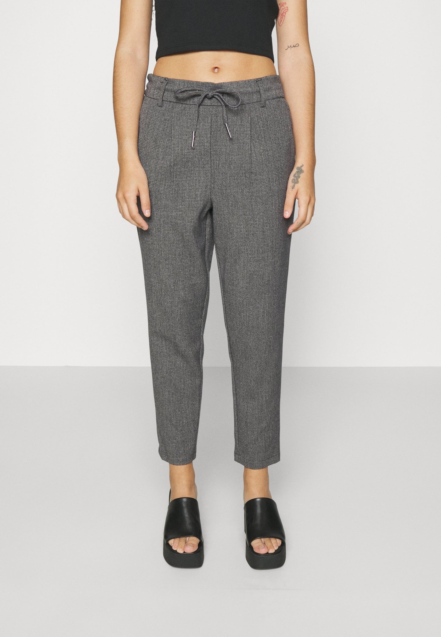 ONLY Petite ONLPOPTRASH ELISE EASY PAN - Trousers - Dark Grey Melange