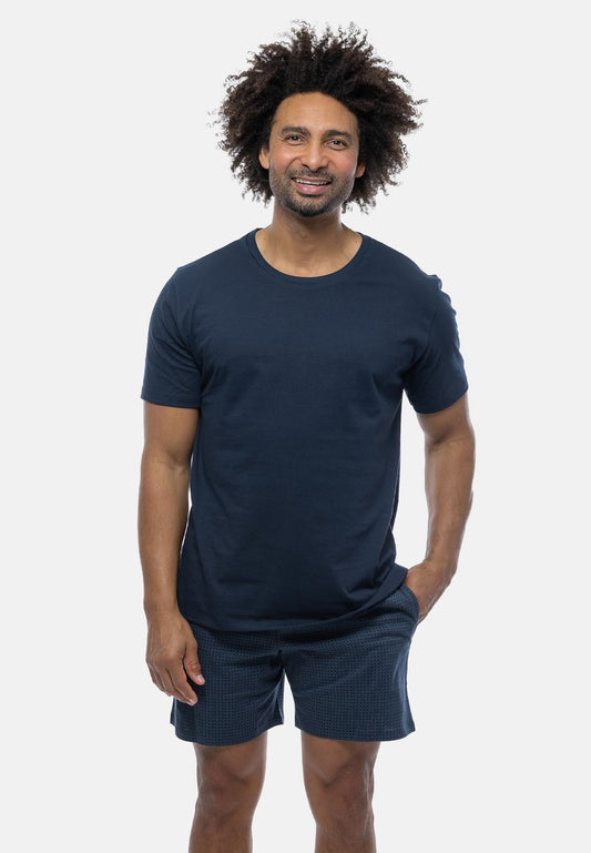 Schiesser Nachtwäsche Set - Blau Gemustert