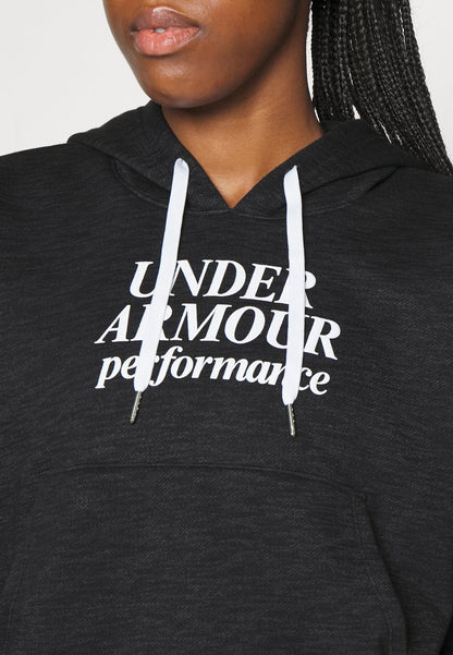 Under Armour ESSENTIAL SCRIPT HOODIE - Sweatshirt - Black/jet Gray/white
