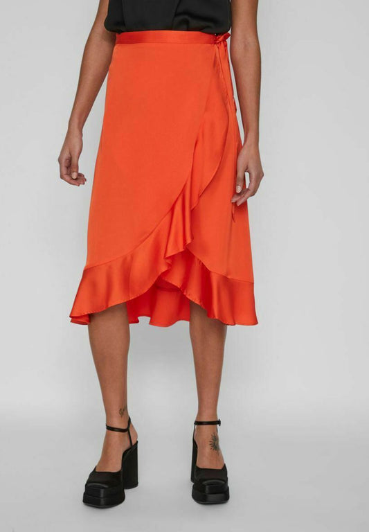 Vila VIELLETTE WRAP - A-Linien-Rock - Tigerlily