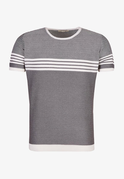  T-Shirt Print - Ecru-dunkelgrau
