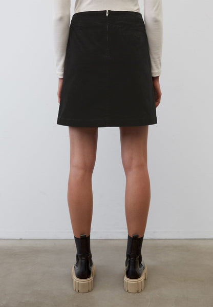 Marc O'Polo SKIRT EASY SHAPE WITH CUTLINE PLEAT DETAIL, SHORT LENGTH - A-Linien-Rock - Black