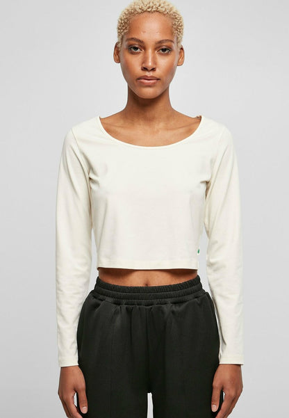 URBAN CLASSICS CROPPED LONGSLEEVE - Langarmshirt - Whitesand