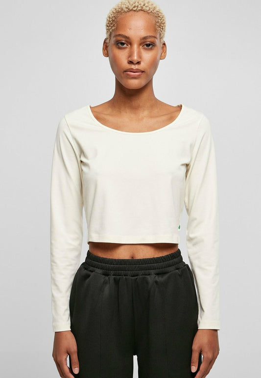 URBAN CLASSICS CROPPED LONGSLEEVE - Langarmshirt - Whitesand