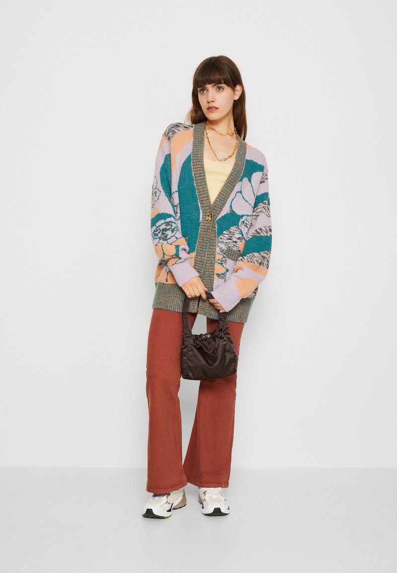 FREE PEOPLE AUGUST CARDI - Strickjacke - Orchid Teal Combo