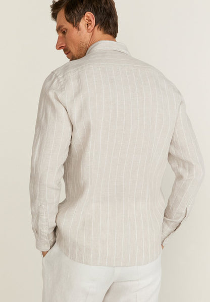  DANTE - Hemd - Beige Stripe