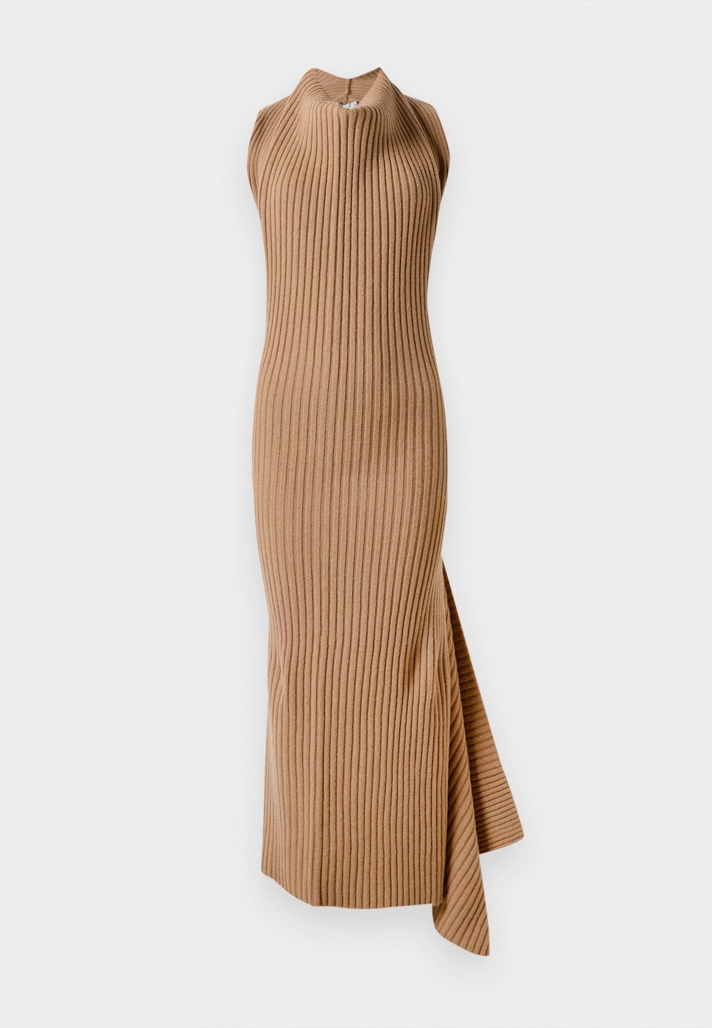 Victoria Beckham DRAPED SLEEVELESS DRESS - Jumper Dress - Dark Caramel