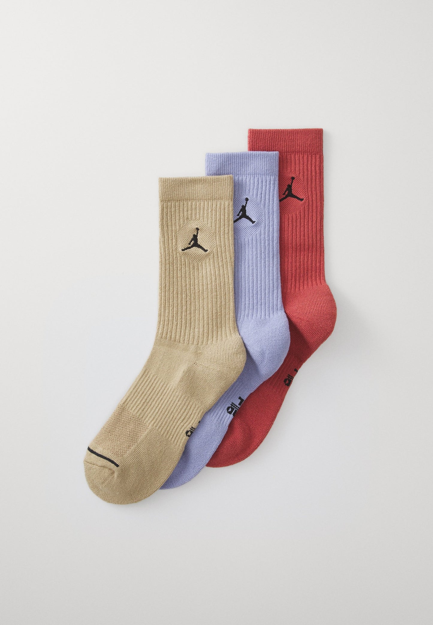 Jordan EVERYDAY CUSH CREW 3 PACK UNISEX - Sports Socks - Medium Khaki/iron Grey/starfish/white
