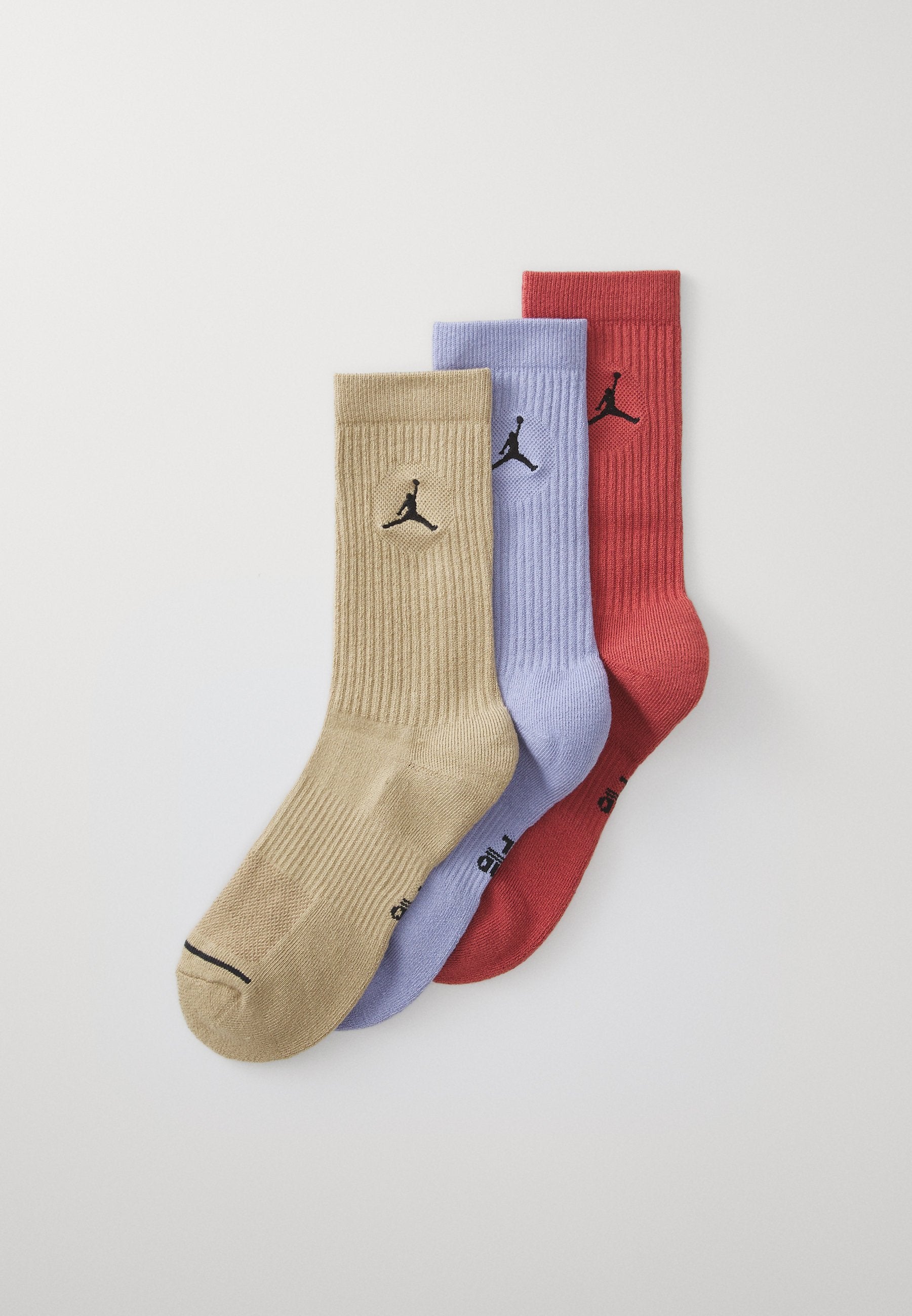 Jordan EVERYDAY CUSH CREW 3 PACK UNISEX - Sports Socks - Medium Khaki/iron Grey/starfish/white