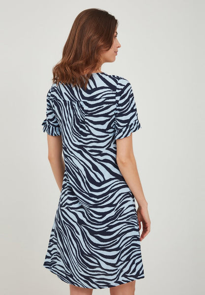 Fransa FRALZEBRA 2 DRESS - Freizeitkleid - Blue Animal Mix
