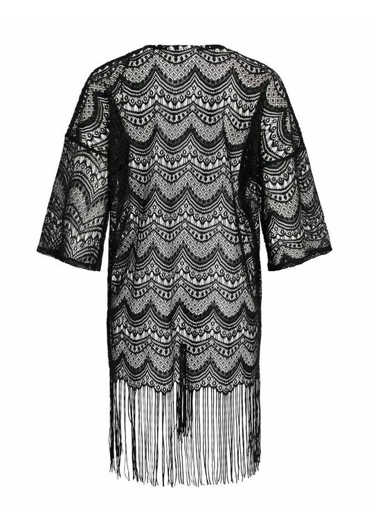 Vila VINOLA FRINGLE KIMONO - Leichte Jacke - Black