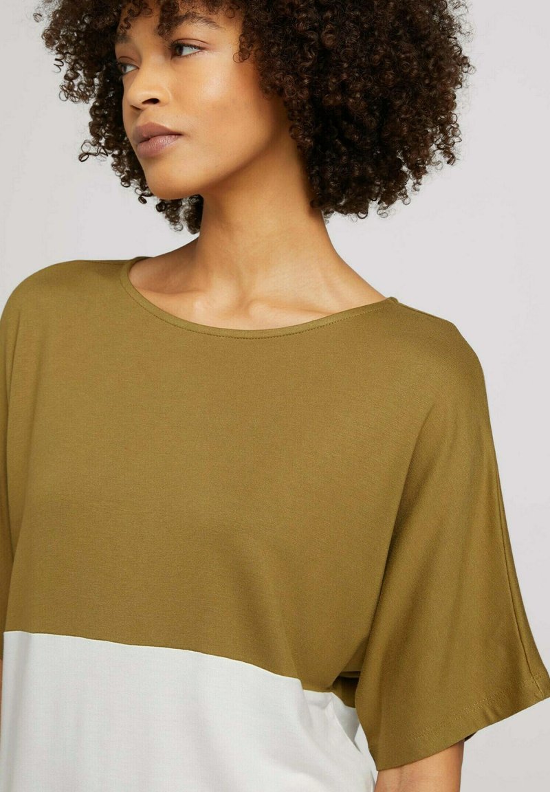 Tom Tailor T-Shirt Print - Olive/brown