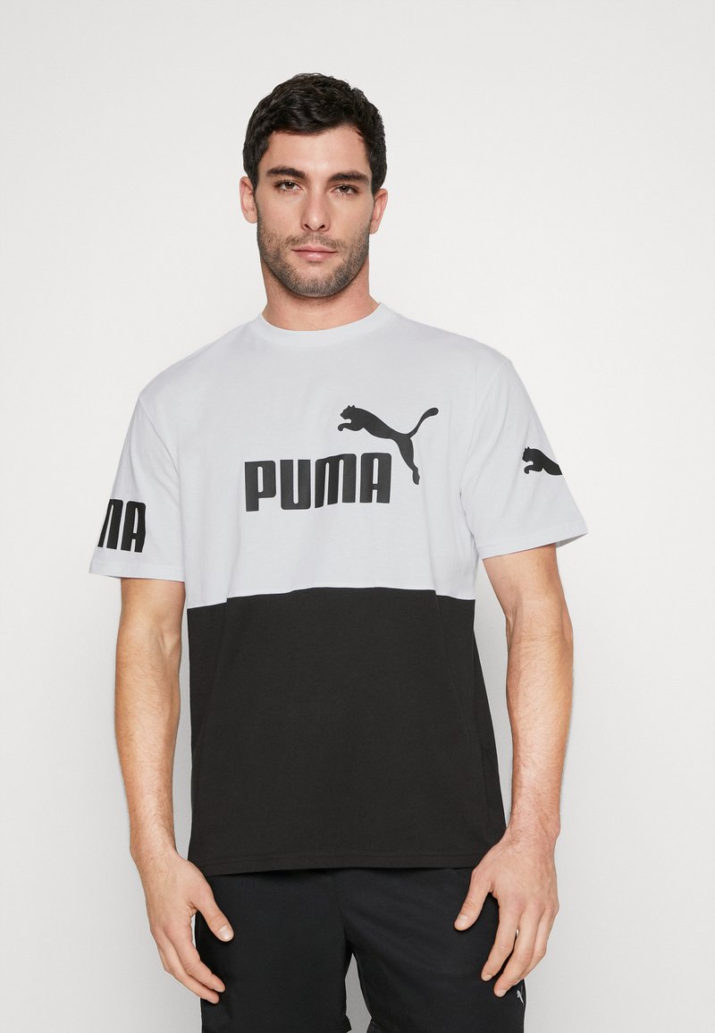 Puma POWER COLORBLOCK - T-Shirt Print - White
