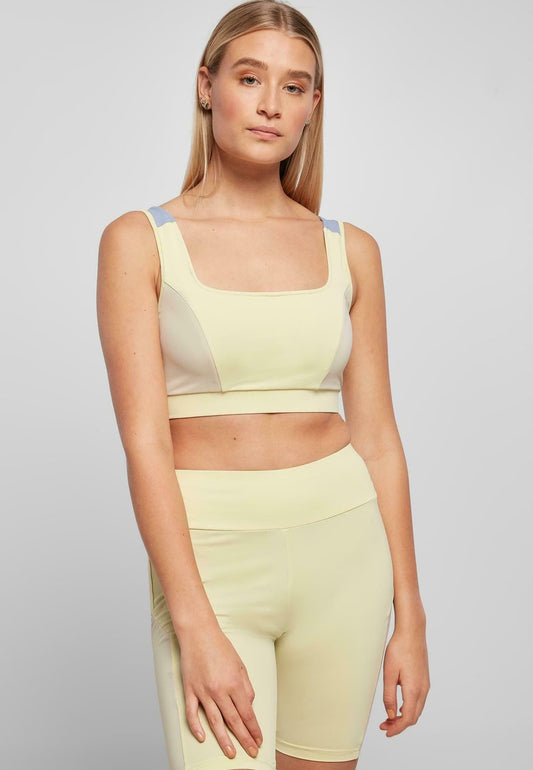 URBAN CLASSICS COLOR BLOCK - Sport BH - Softyellow Softseagrass Vablue