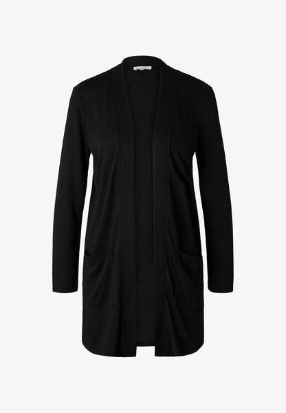 Tom Tailor LANGER - Strickjacke - Deep Black