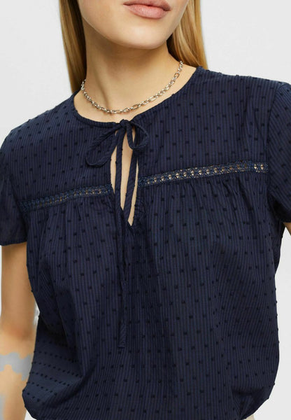 ESPRIT MIT BINDEDETAIL - Bluse - Navy