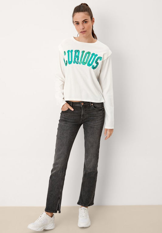 QS By S.Oliver Langarmshirt - Cream