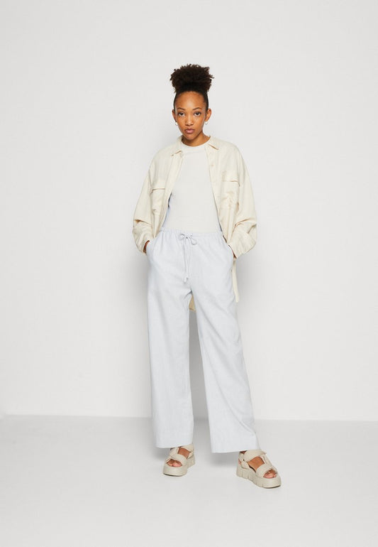 WEEKDAY MIA TROUSERS - Stoffhose - Blue Dusty Light