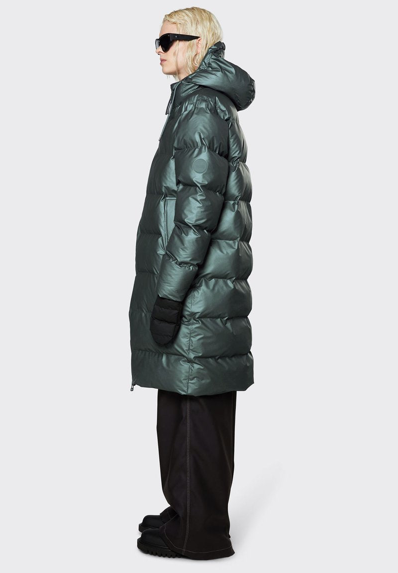 Rains LONG PUFFER JACKET UNISEX - Wintermantel - Silver Pine
