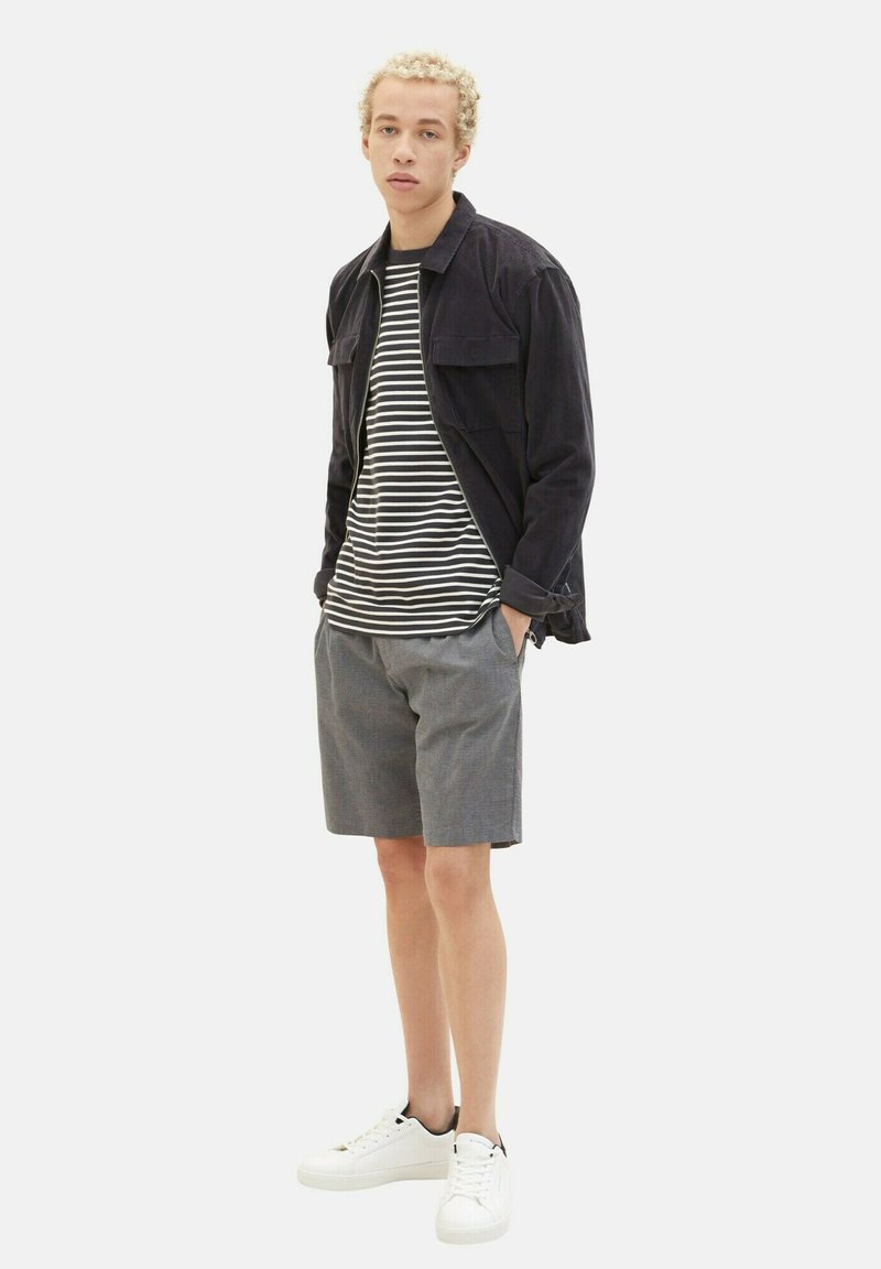 TOM TAILOR Denim Shorts - Black Grey Bean Dobby