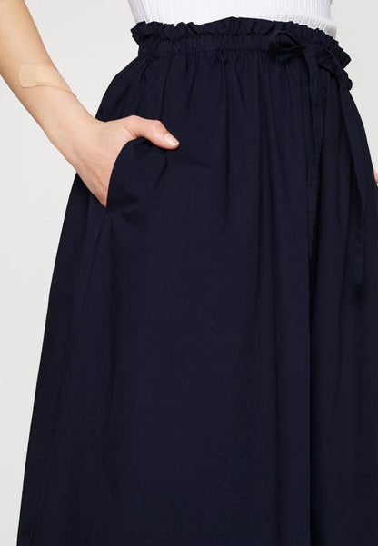  PAPERBAG PULL ON MIDI SKIRT - A-Linien-Rock - Navy Uniform