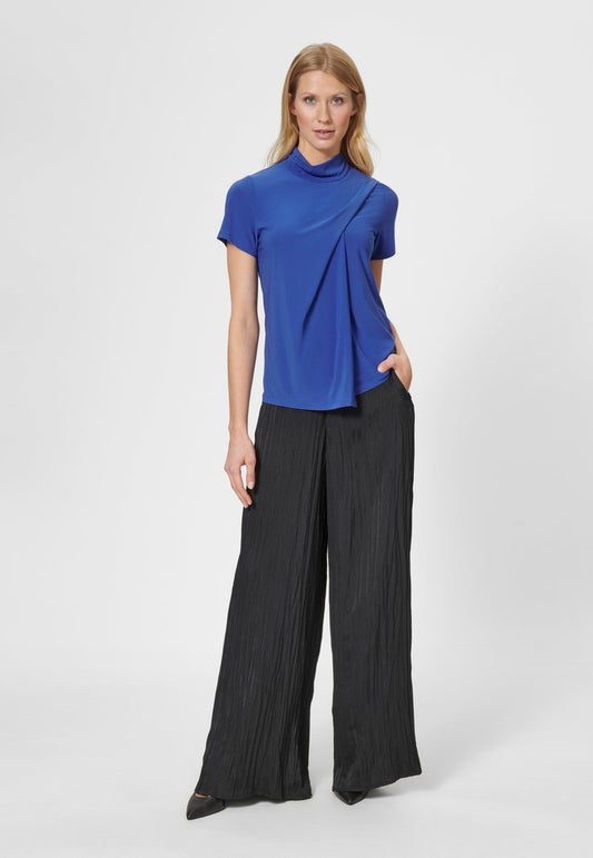  IN WICKEL-OPTIK - T-Shirt Basic - Achatblau