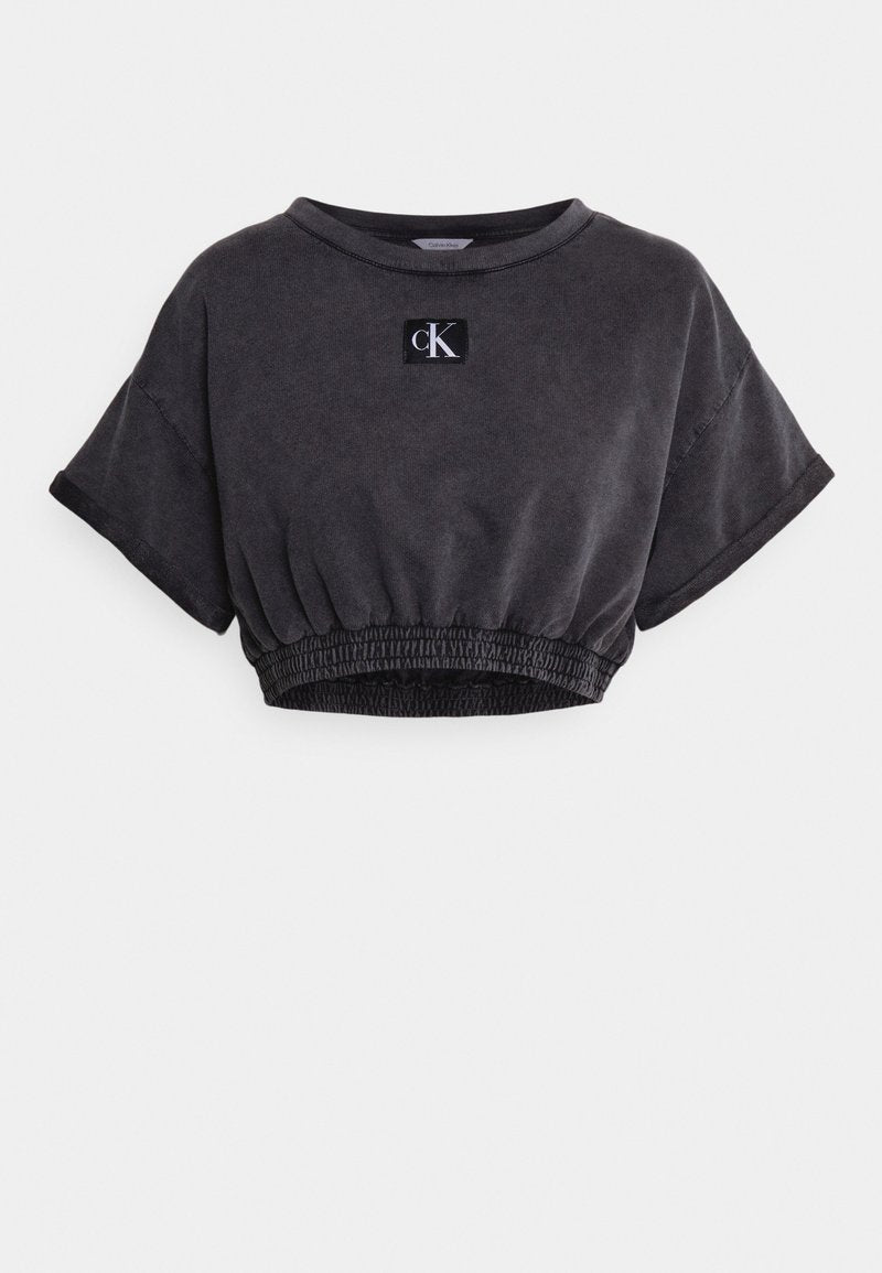Calvin Klein Swimwear CROP TOP - Nachtwäsche Shirt - Black