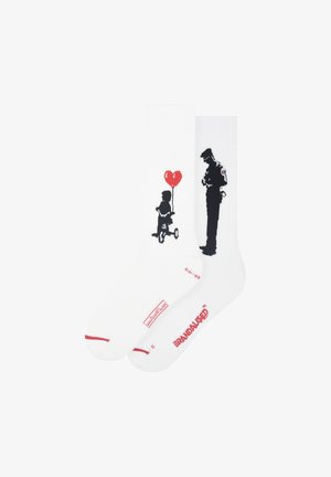  BANKSY GRAFFITI LIZZIE STARDUST - Socken - White