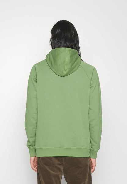 Les Deux NØRREGAARD HOODIE - Kapuzenpullover - Vineyard Green/orange