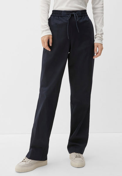 S.Oliver MET ELASTISCHE BAND - Stoffhose - Navy