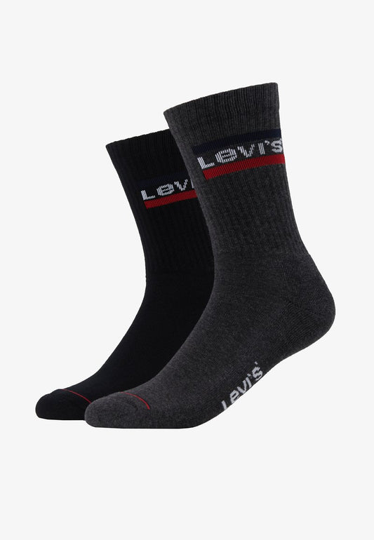  REGULAR CUT LOGO 2 PACK - Socken - Mid Grey/black