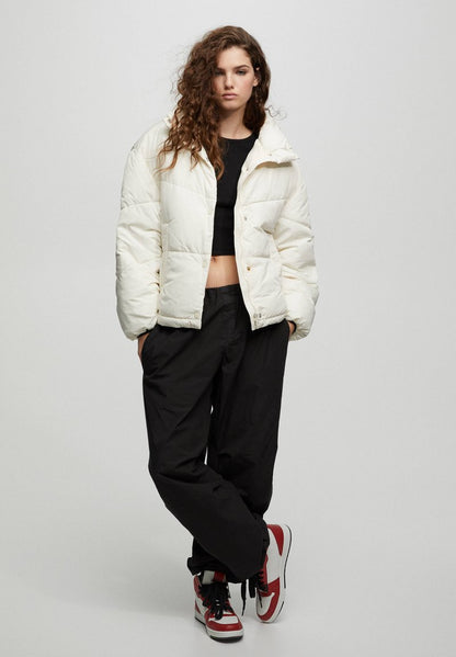 PULL & BEAR WITH A FUNNEL COLLAR - Winterjacke - Mottled Beige