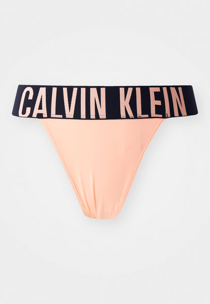 CALVIN KLEIN UNDERWEAR HIGH LEG THONG INTENSE POWER - Thong - Black