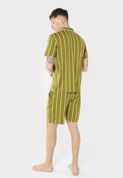  STRIPE REVERE SET - Nachtwäsche Set - Khaki