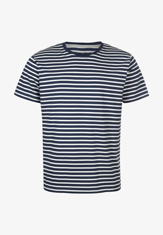 Elkline JOHANN GESTREIFT - T-Shirt Print - Darkblue White