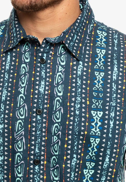 Quiksilver TRACKS - KURZÄRM - Hemd - Midnight Navy Tracks