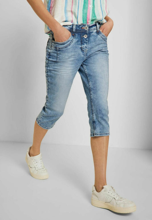 Cecil IN 3/4 LÄNGE - Jeans Shorts - Blau