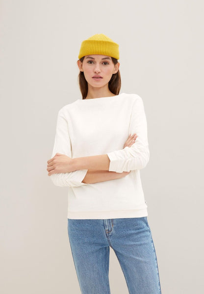 TOM TAILOR Denim JACQUARD  - Strickpullover - Gardenia White