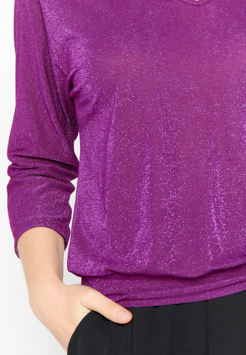 LOLALIZA LUREX WITH OPEN BACK - Langarmshirt - Purple