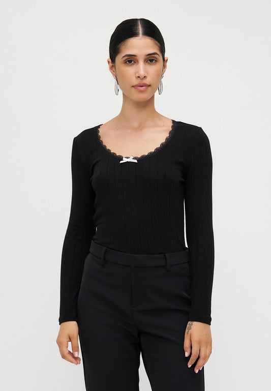 ONLY Petite ONLLAIKA U NECK - Long Sleeved Top - Black