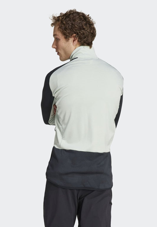 ADIDAS PERFORMANCE M TX FLOOCE J - Fleecejacke - Linen Green Black