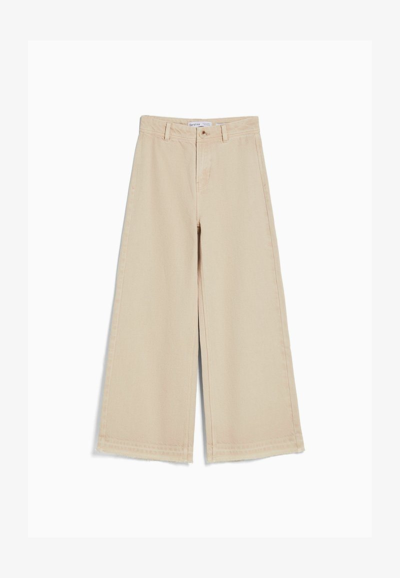BERSHKA CULOTTES - Flared Jeans - Sand