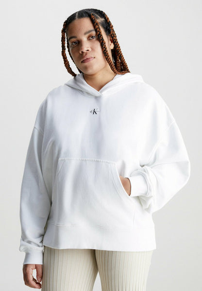 Calvin Klein Jeans MICRO MONOLOGO - Kapuzenpullover - Bright White