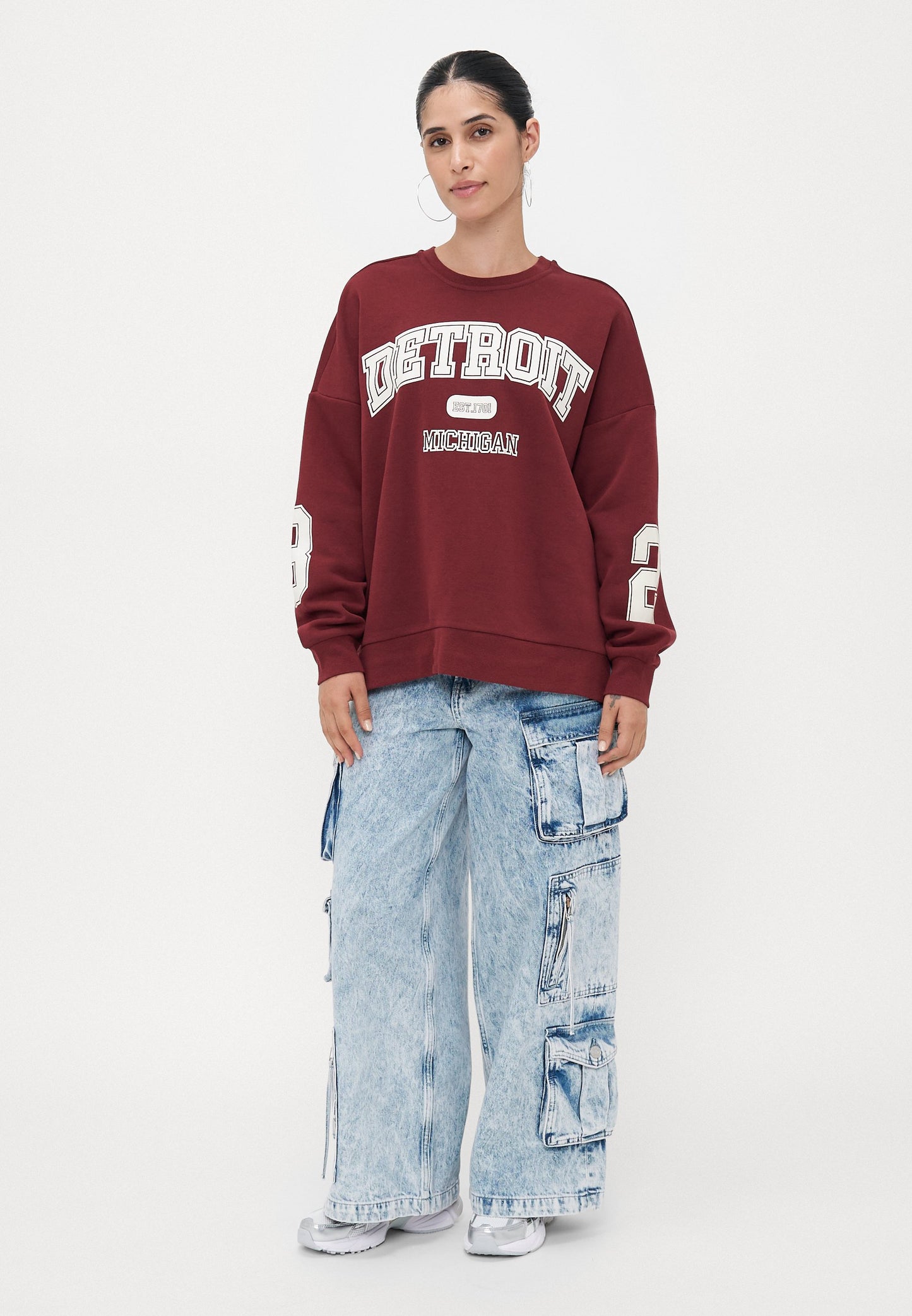 ONLY Petite ONLVICTORY O NECK - Sweatshirt - Cabernet