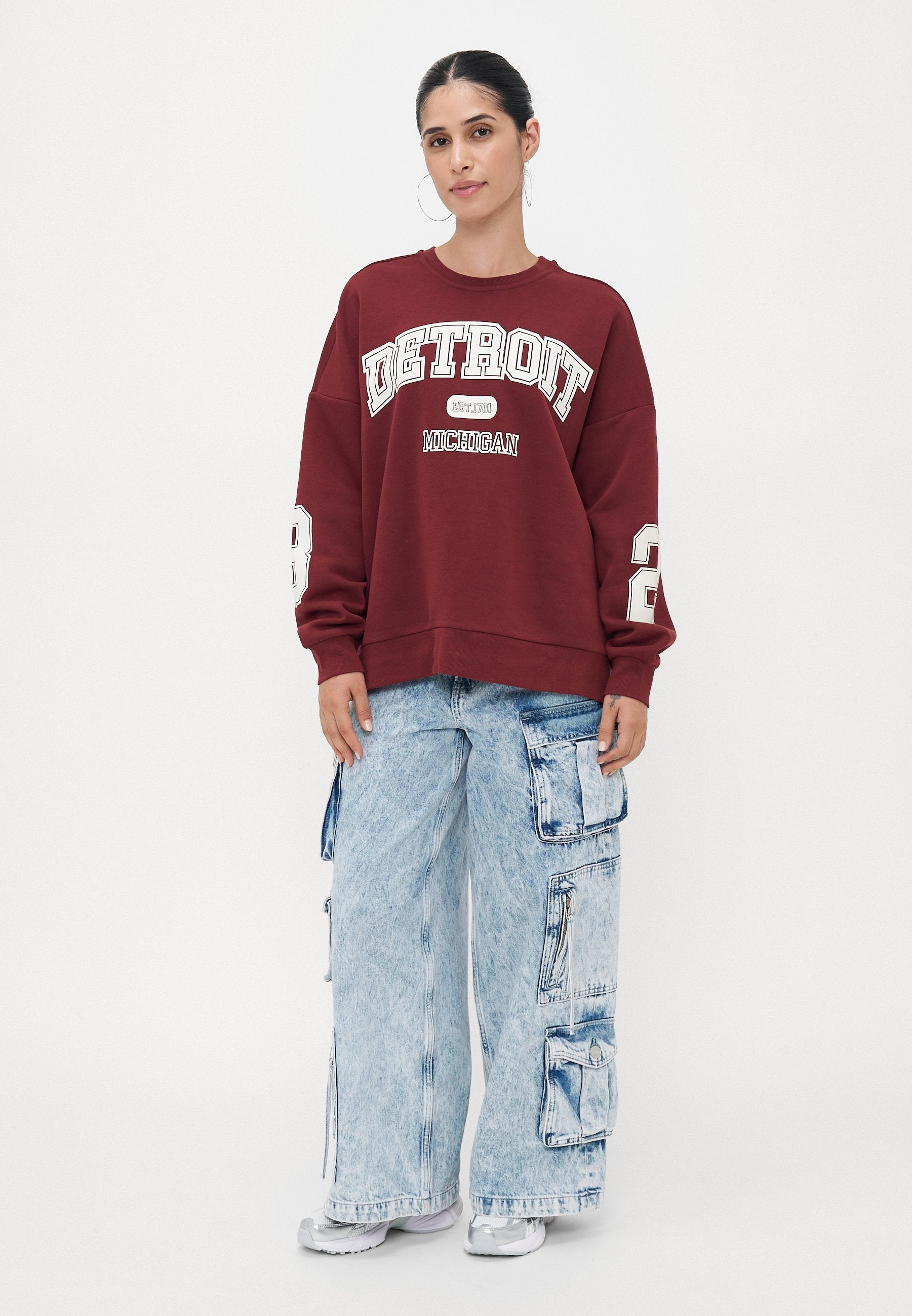 ONLY Petite ONLVICTORY O NECK - Sweatshirt - Cabernet
